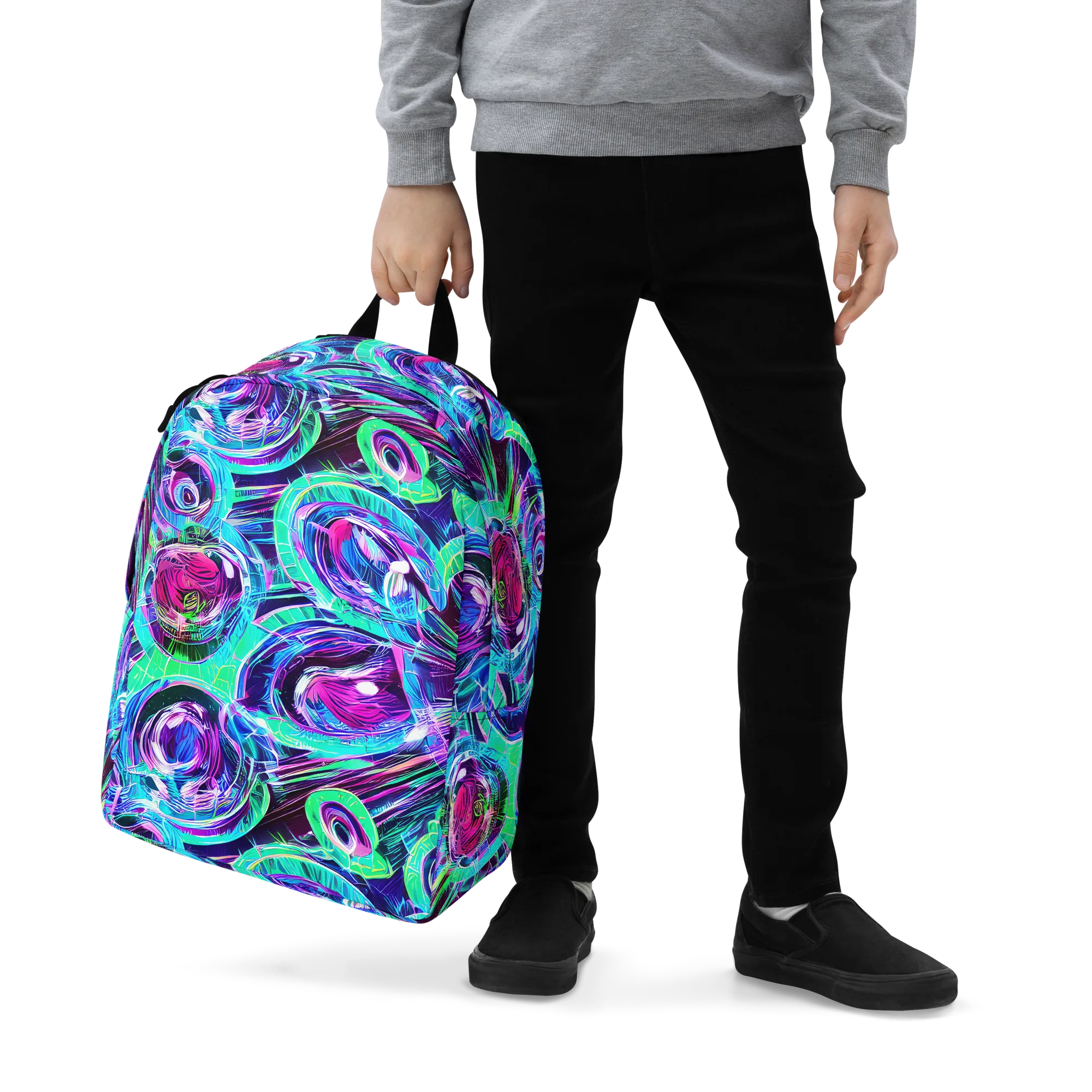 Digital Tidal Wave on Minimalist Backpack — Zoomed-in