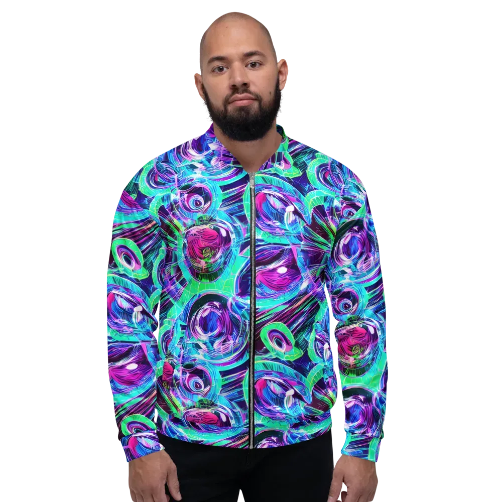 Digital Tidal Wave on Bomber Jacket — Front