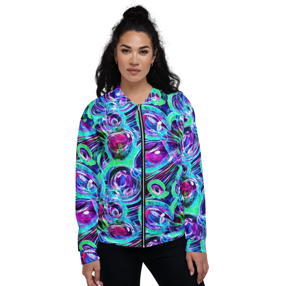Digital Tidal Wave on Bomber Jacket — Front