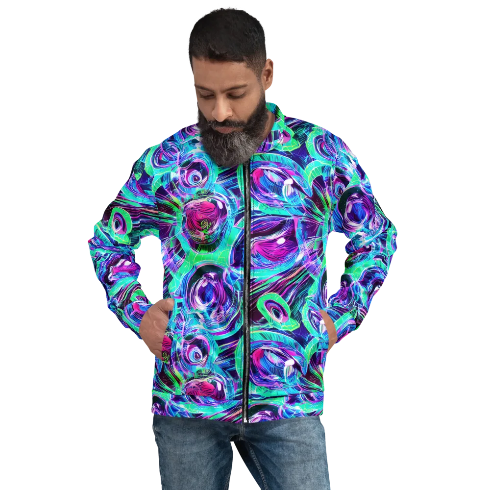 Digital Tidal Wave on Bomber Jacket — Front