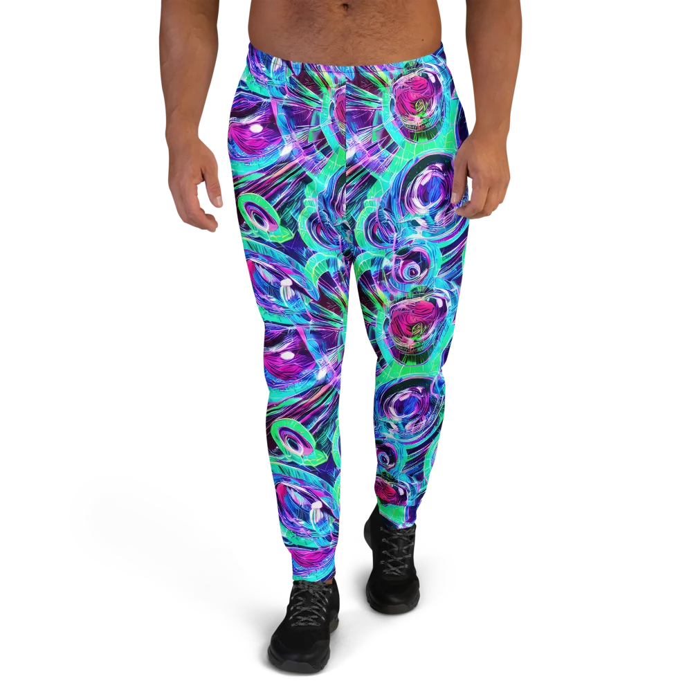 Digital Tidal Wave on Men's Joggers — Front
