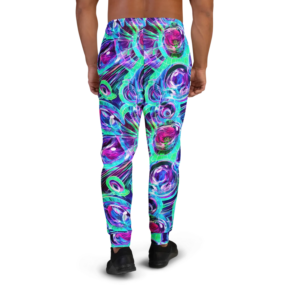 Digital Tidal Wave on Men's Joggers — Back