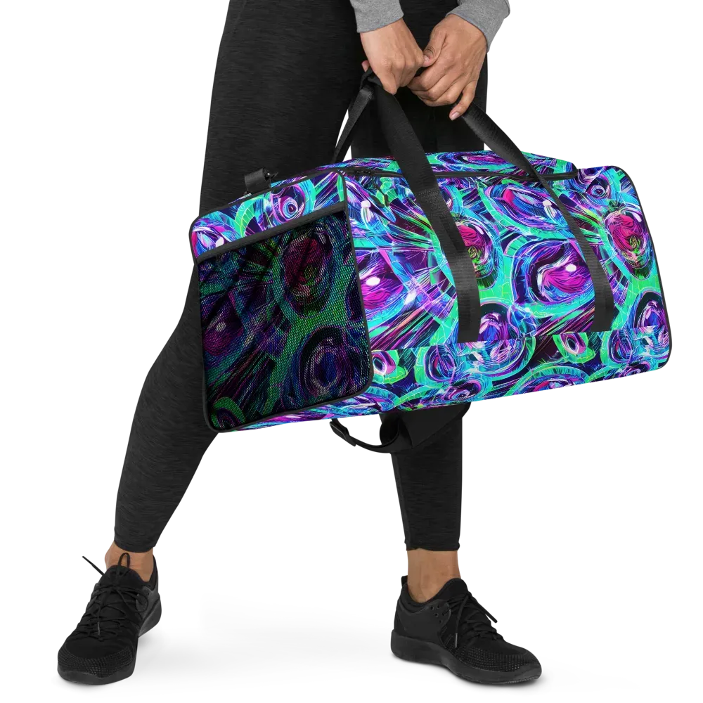 Digital Tidal Wave on Duffle Bag — Right Front