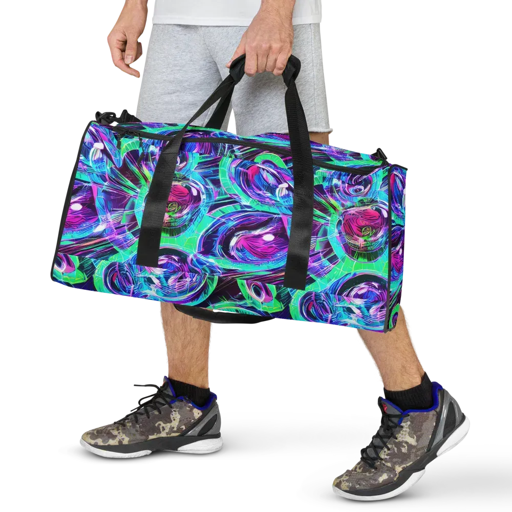 Digital Tidal Wave on Duffle Bag — Front