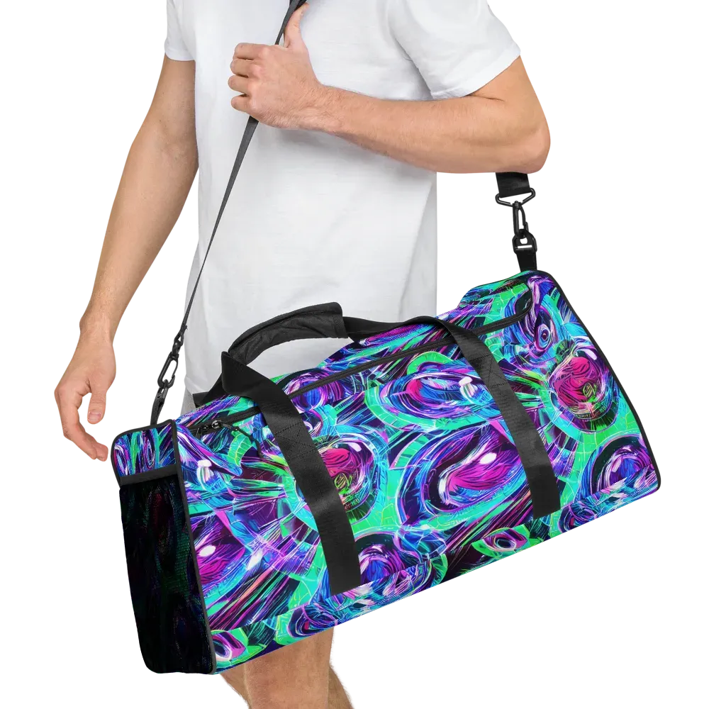 Digital Tidal Wave on Duffle Bag — Right Front