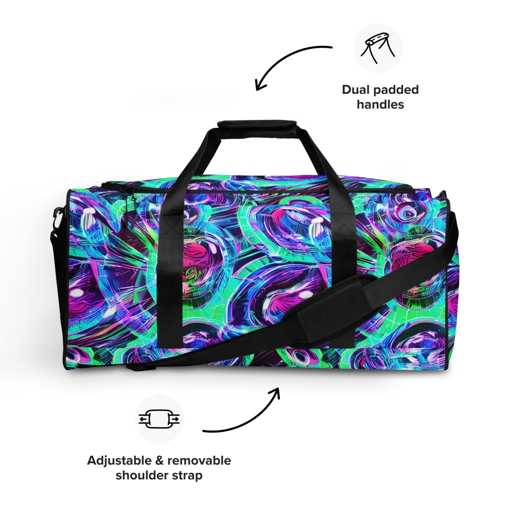 Digital Tidal Wave on Duffle Bag — Front