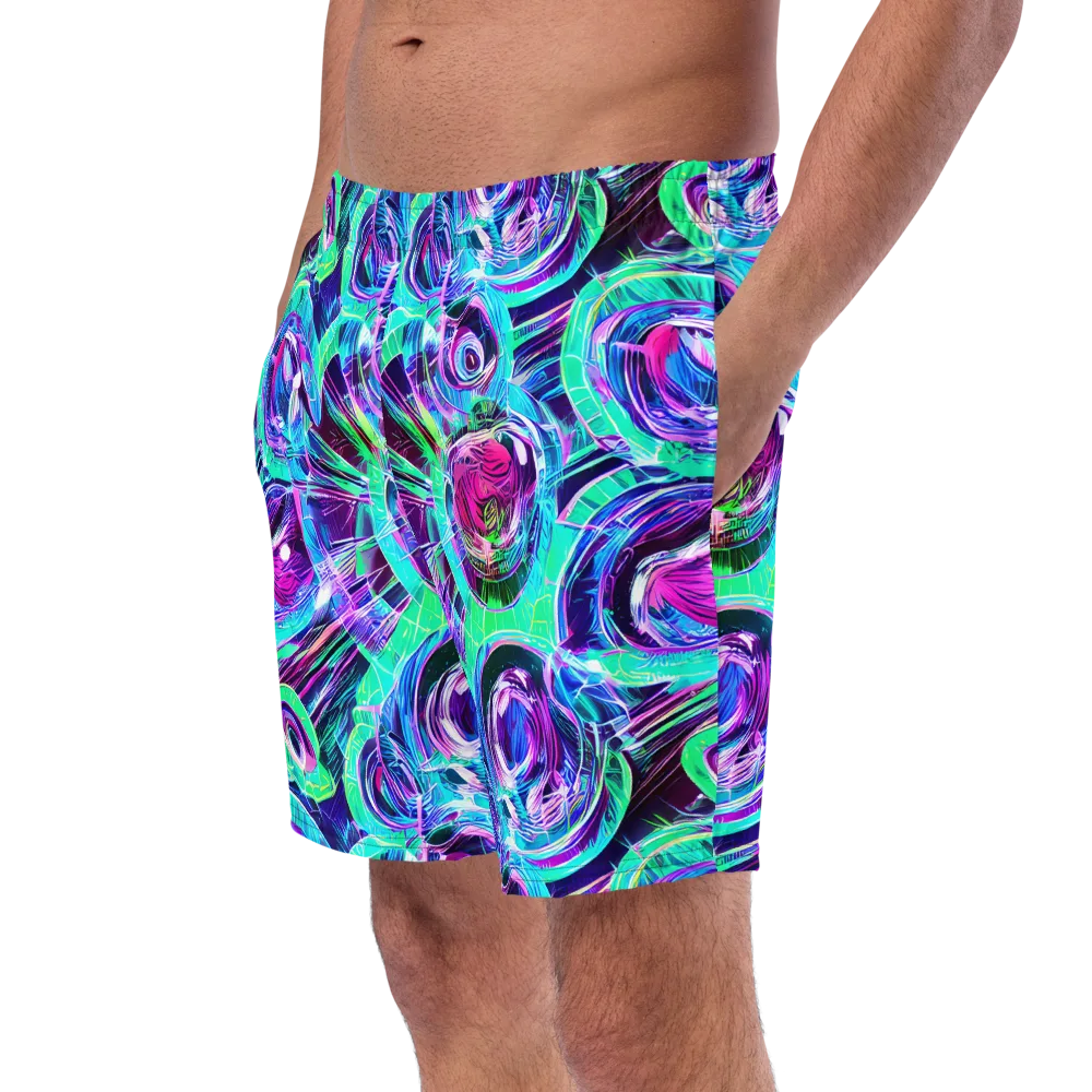 Digital Tidal Wave on Swim Trunks — Left Front