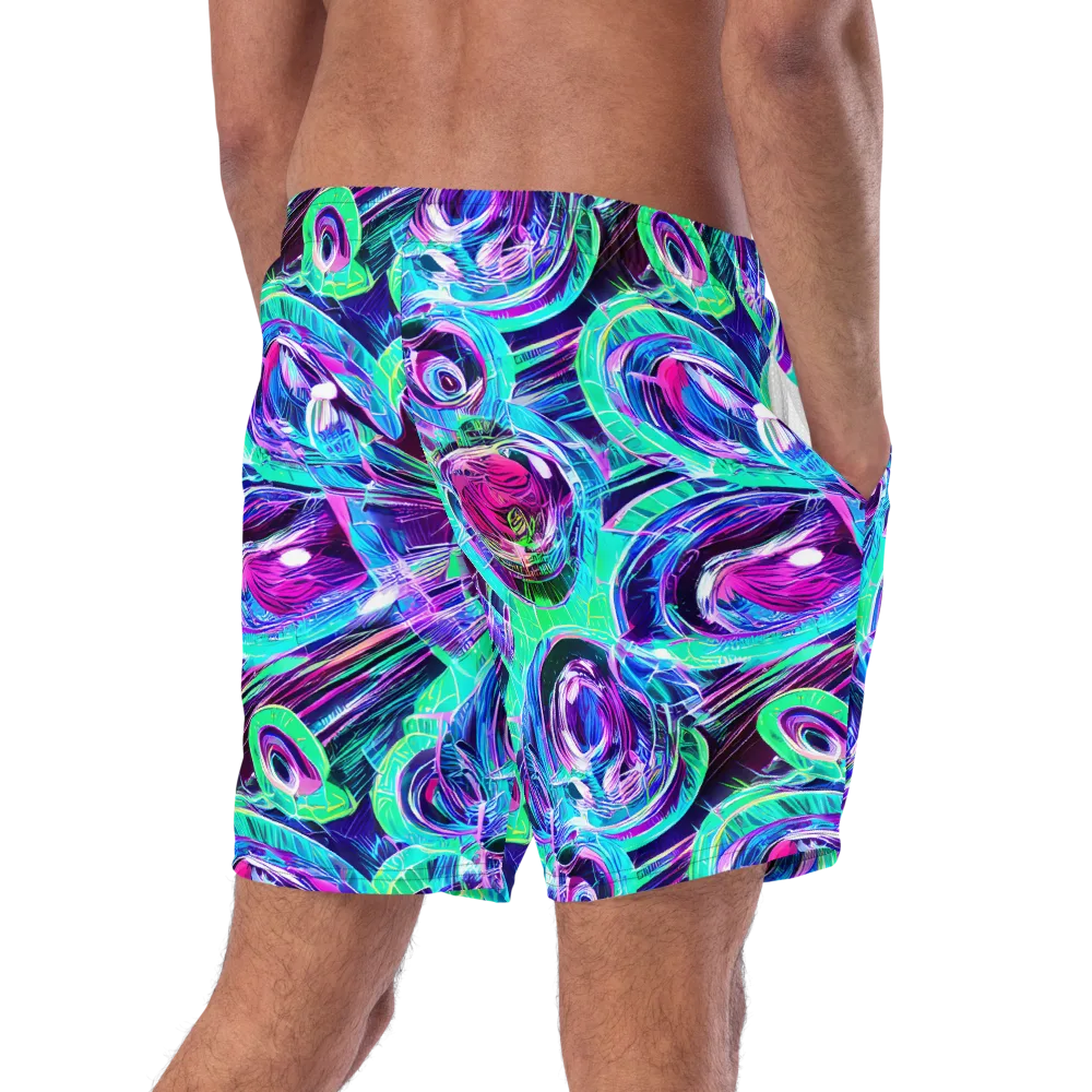 Digital Tidal Wave on Swim Trunks — Right Back