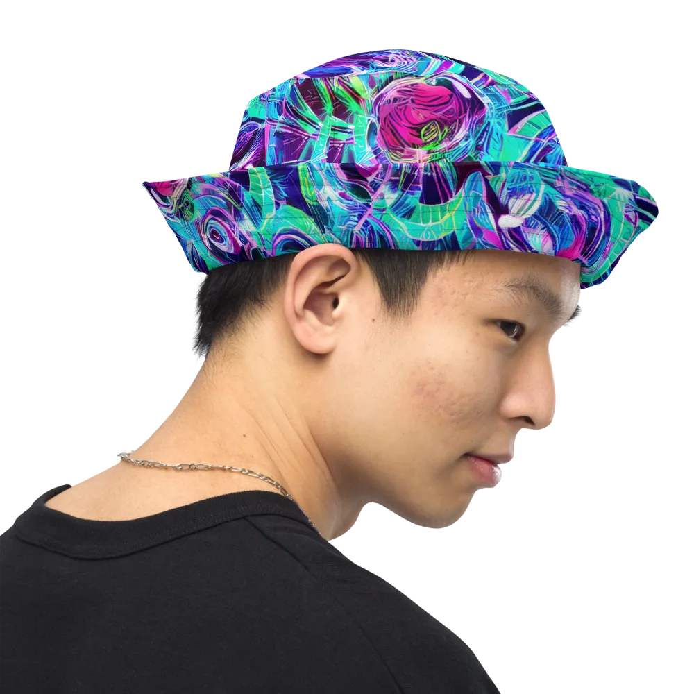 Digital Tidal Wave on Reversible Bucket Hat — Right Outside