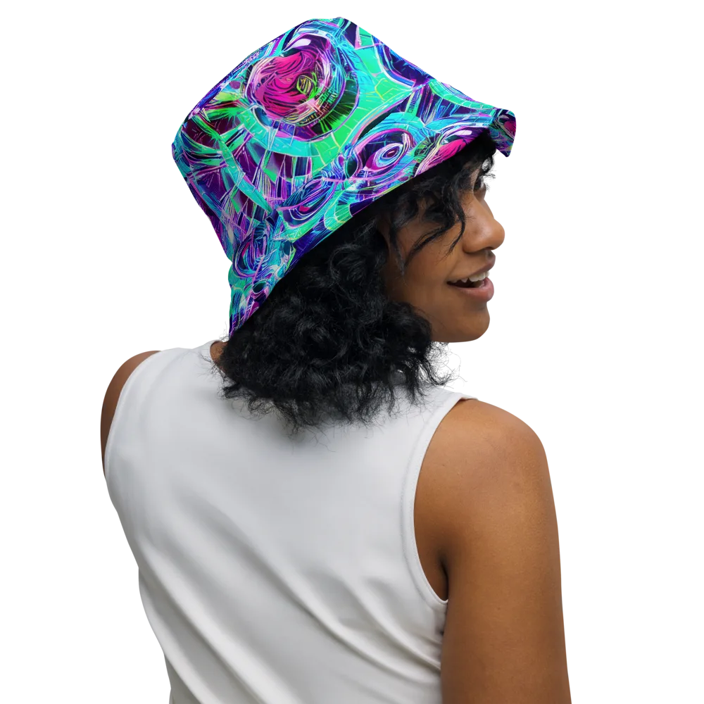 Digital Tidal Wave on Reversible Bucket Hat — Right Outside
