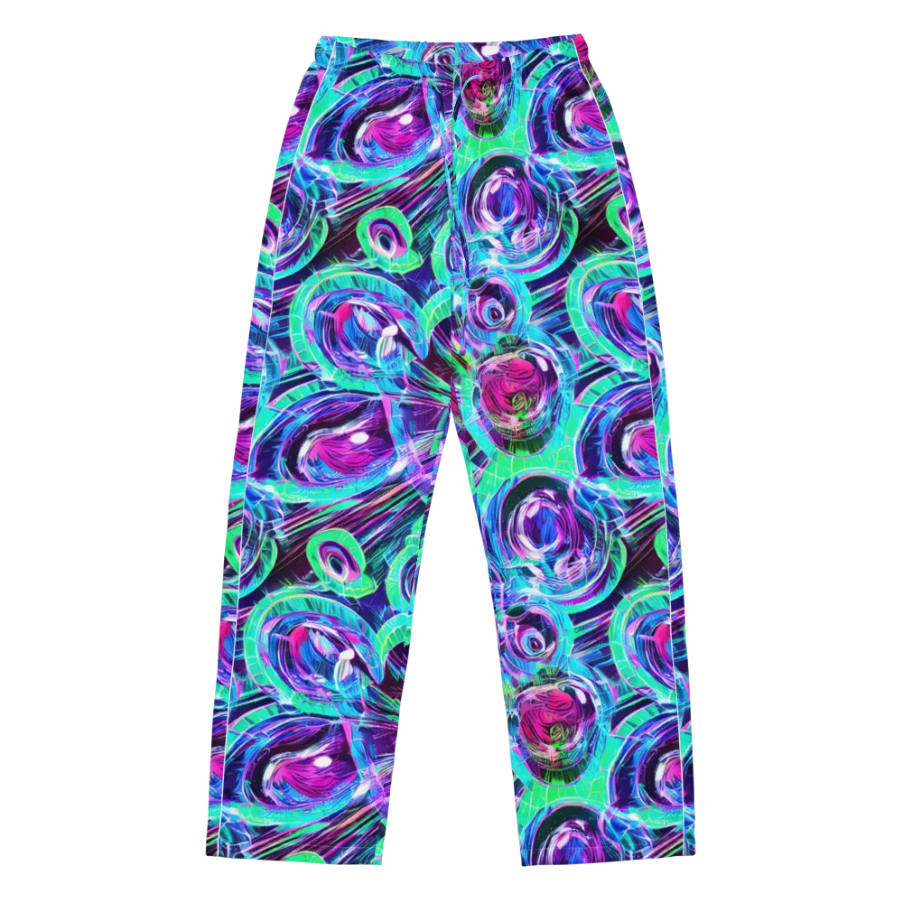 Digital Tidal Wave on Women's Pajama Pants — Front