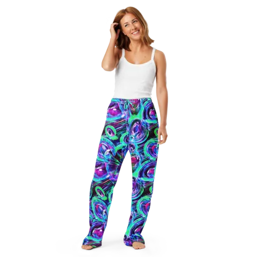 Digital Tidal Wave on a Women's Pajama Pants