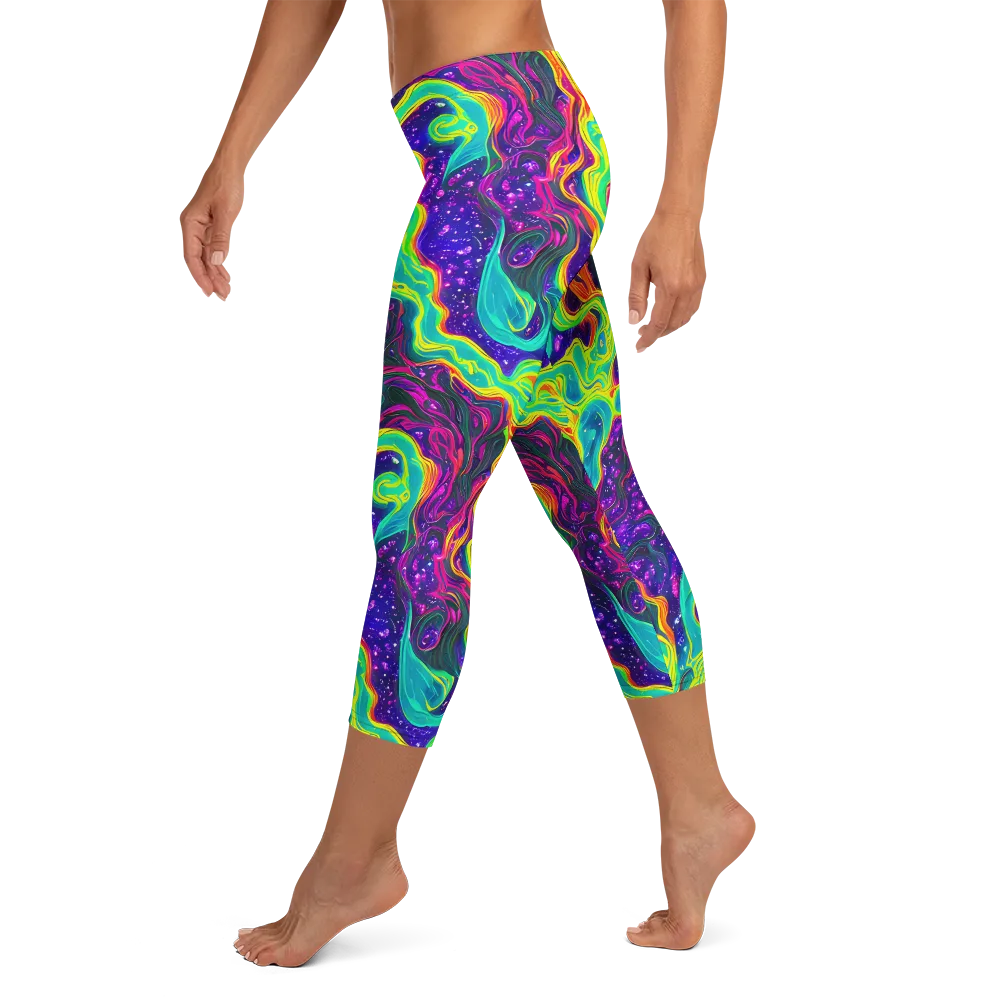 Infinite Ink on Capri Leggings — Left