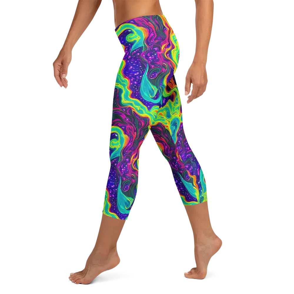 Infinite Ink on Capri Leggings — Left