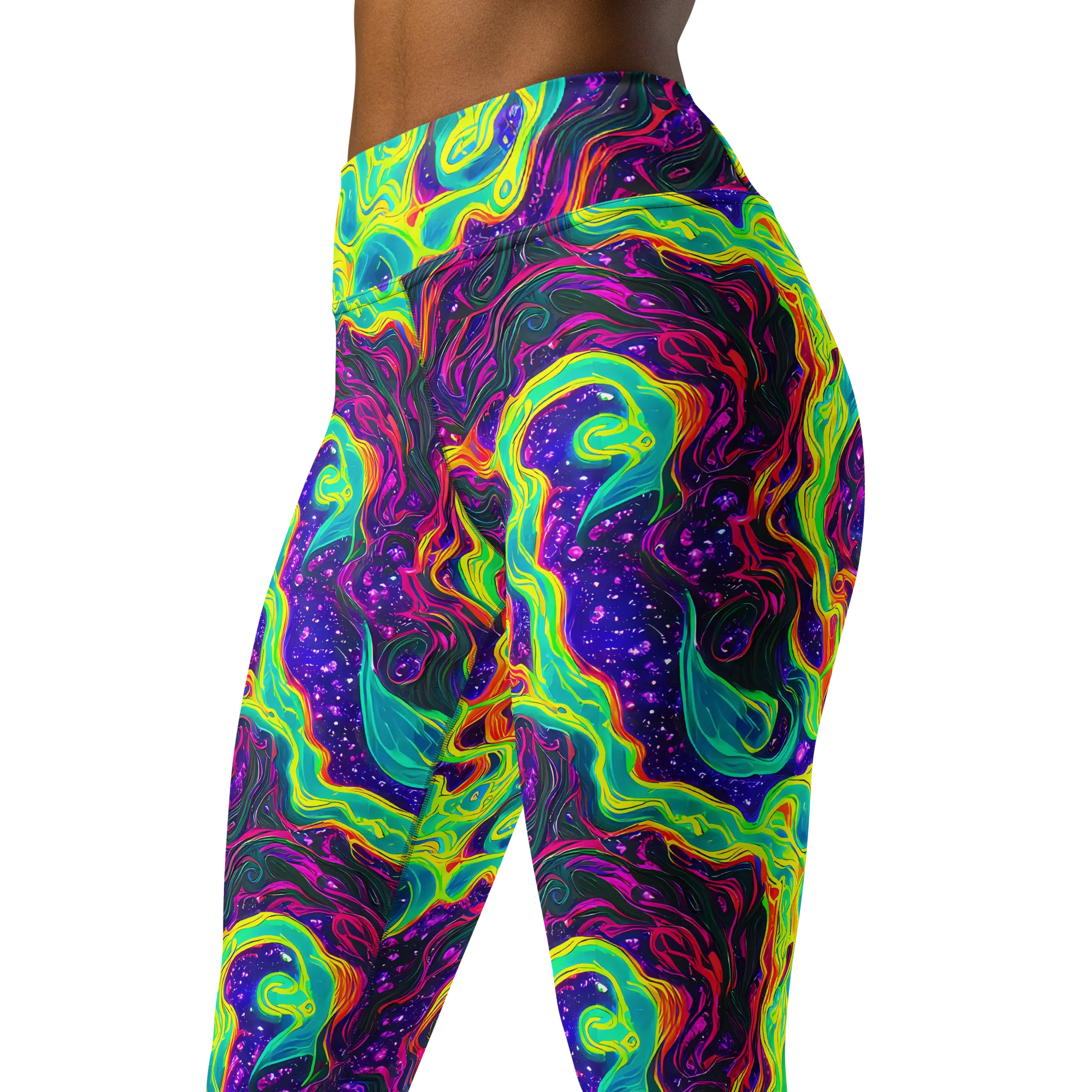 Infinite Ink on Yoga Leggings — Left Front