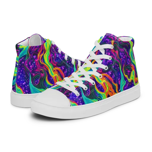 Infinite Ink on a Men's High Top Canvas Shoes