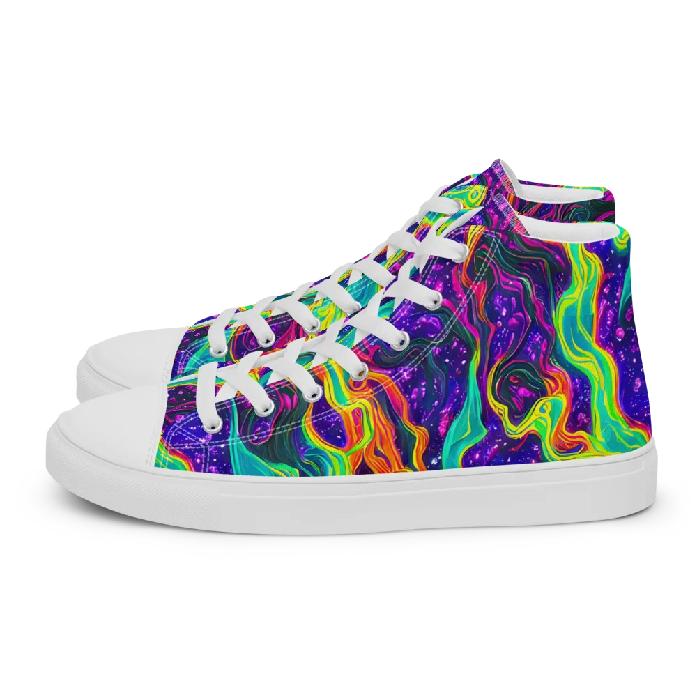 Infinite Ink on Women's High Top Canvas Shoes — Left