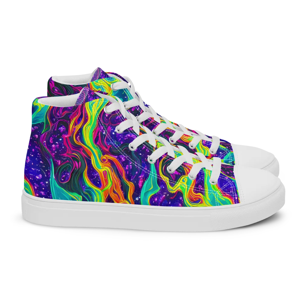 Infinite Ink on Women's High Top Canvas Shoes — Right