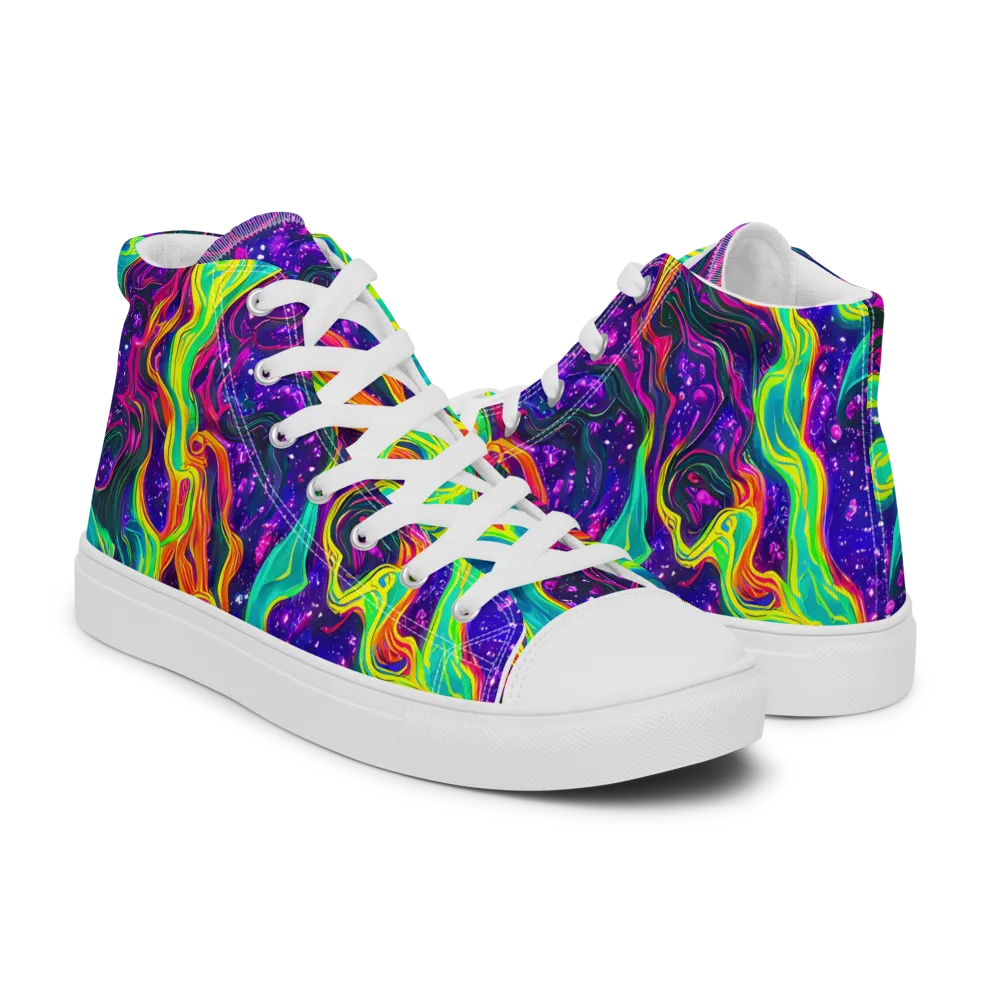 Infinite Ink on Women's High Top Canvas Shoes — Right