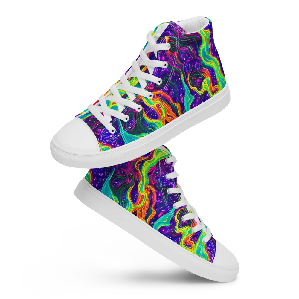 Infinite Ink on Women's High Top Canvas Shoes — Front