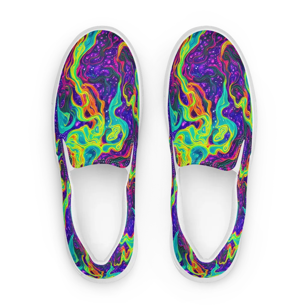 Infinite Ink on Men's Slip-On Canvas Shoes — Front