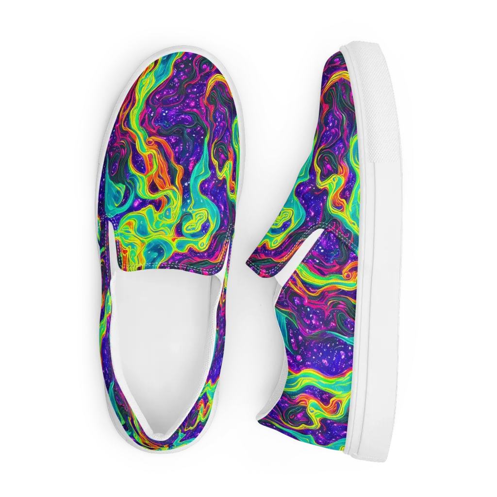 Infinite Ink on Men's Slip-On Canvas Shoes — Front