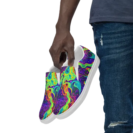 Infinite Ink on a Men's Slip-On Canvas Shoes