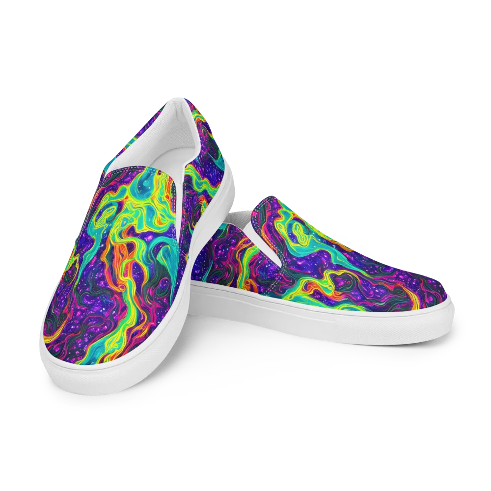 Infinite Ink on Women's Slip-On Canvas Shoes — Left Front