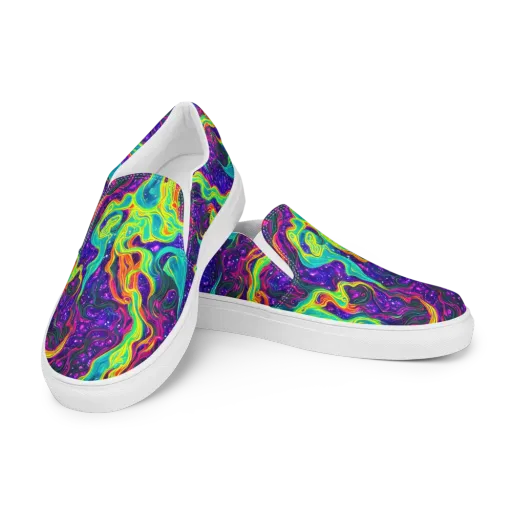 Infinite Ink on a Women's Slip-On Canvas Shoes