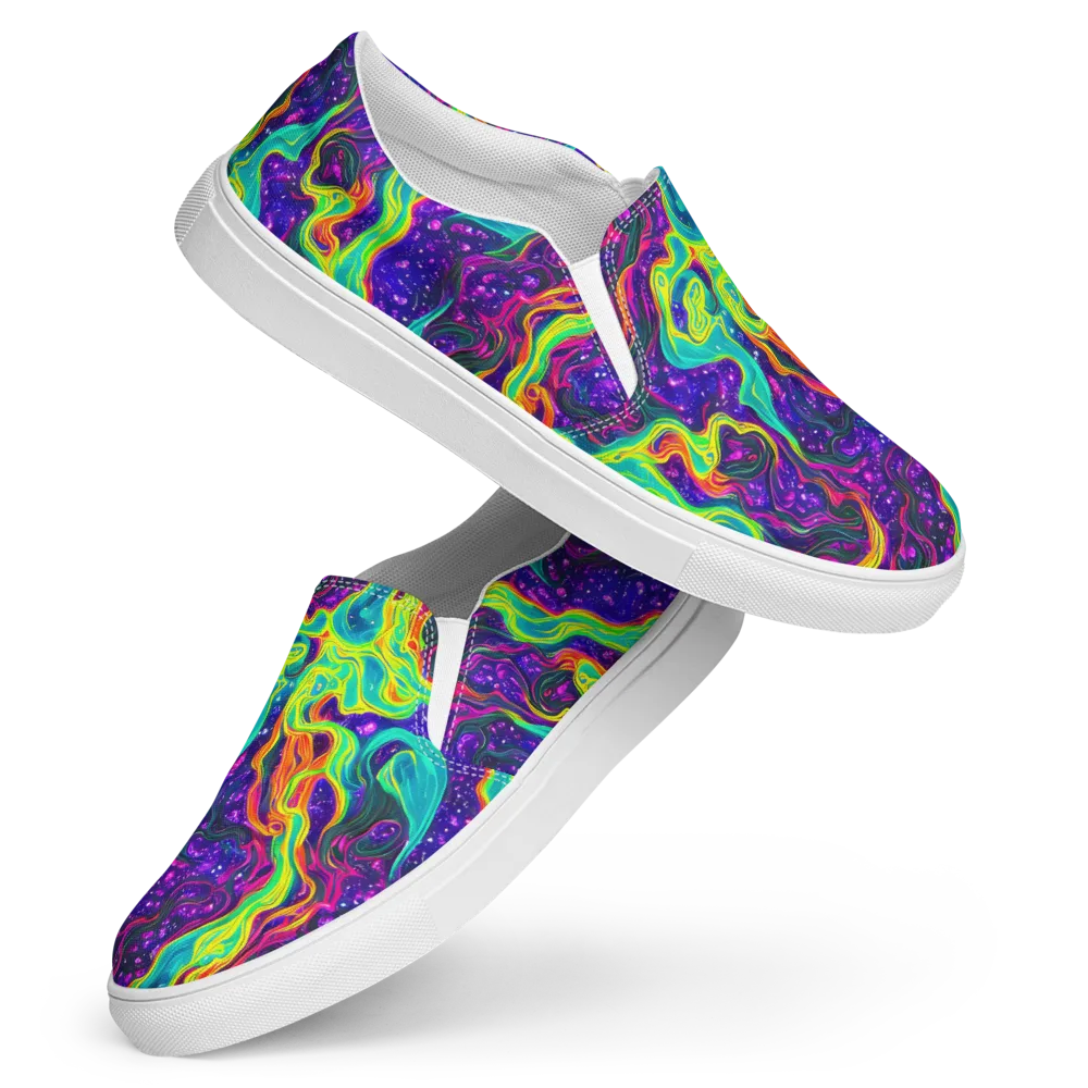 Infinite Ink on Women's Slip-On Canvas Shoes — Front