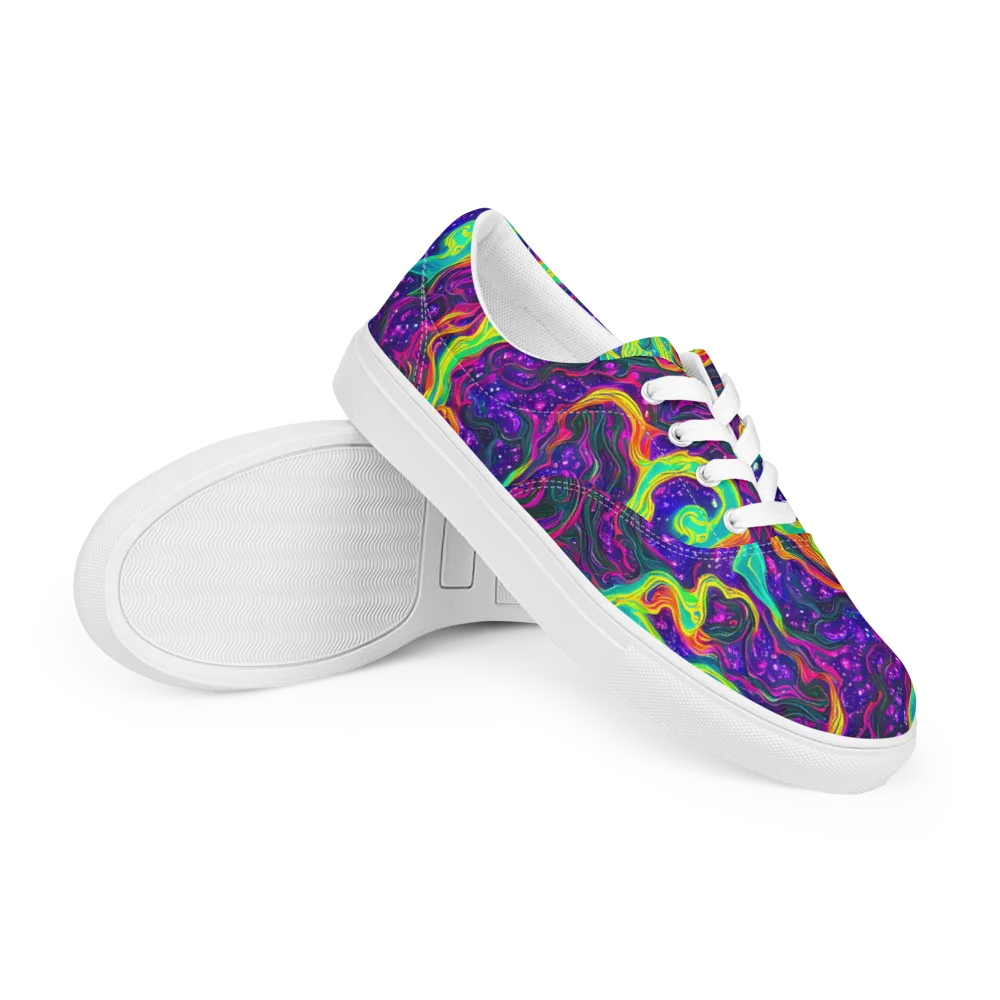 Infinite Ink on Men's Lace-Up Canvas Shoes — Right Front