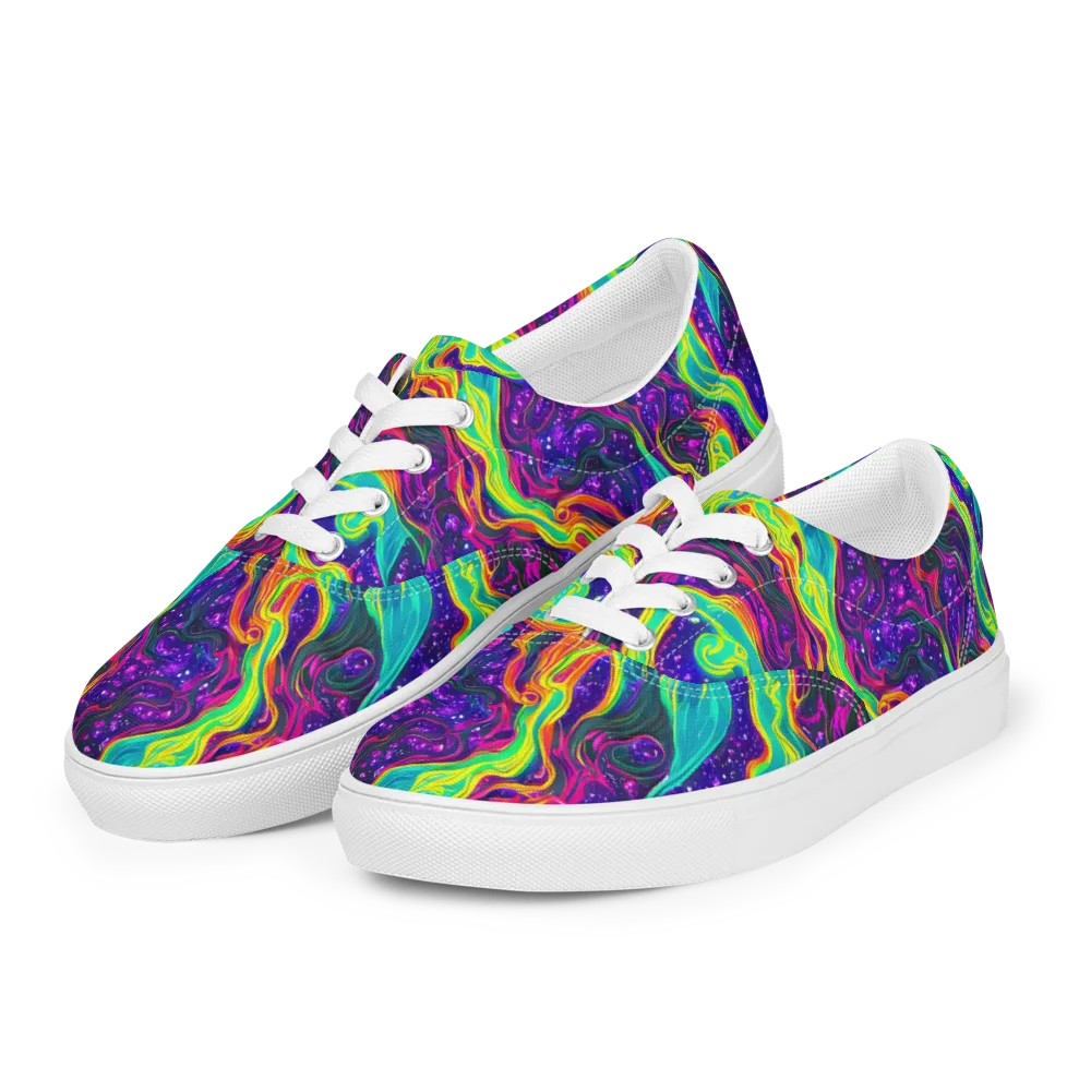 Infinite Ink on Men's Lace-Up Canvas Shoes — Left Front