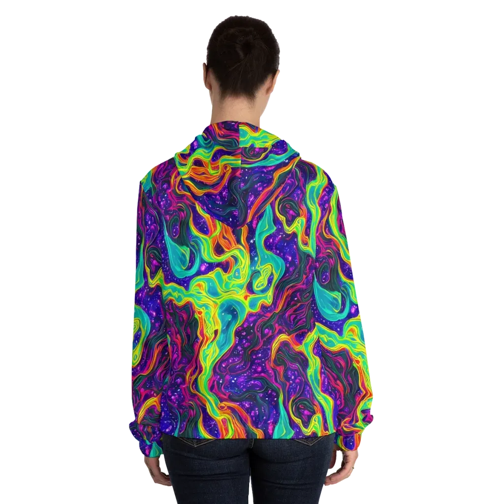 Infinite Ink on Women's Full-Zip Hoodie — Back On Person