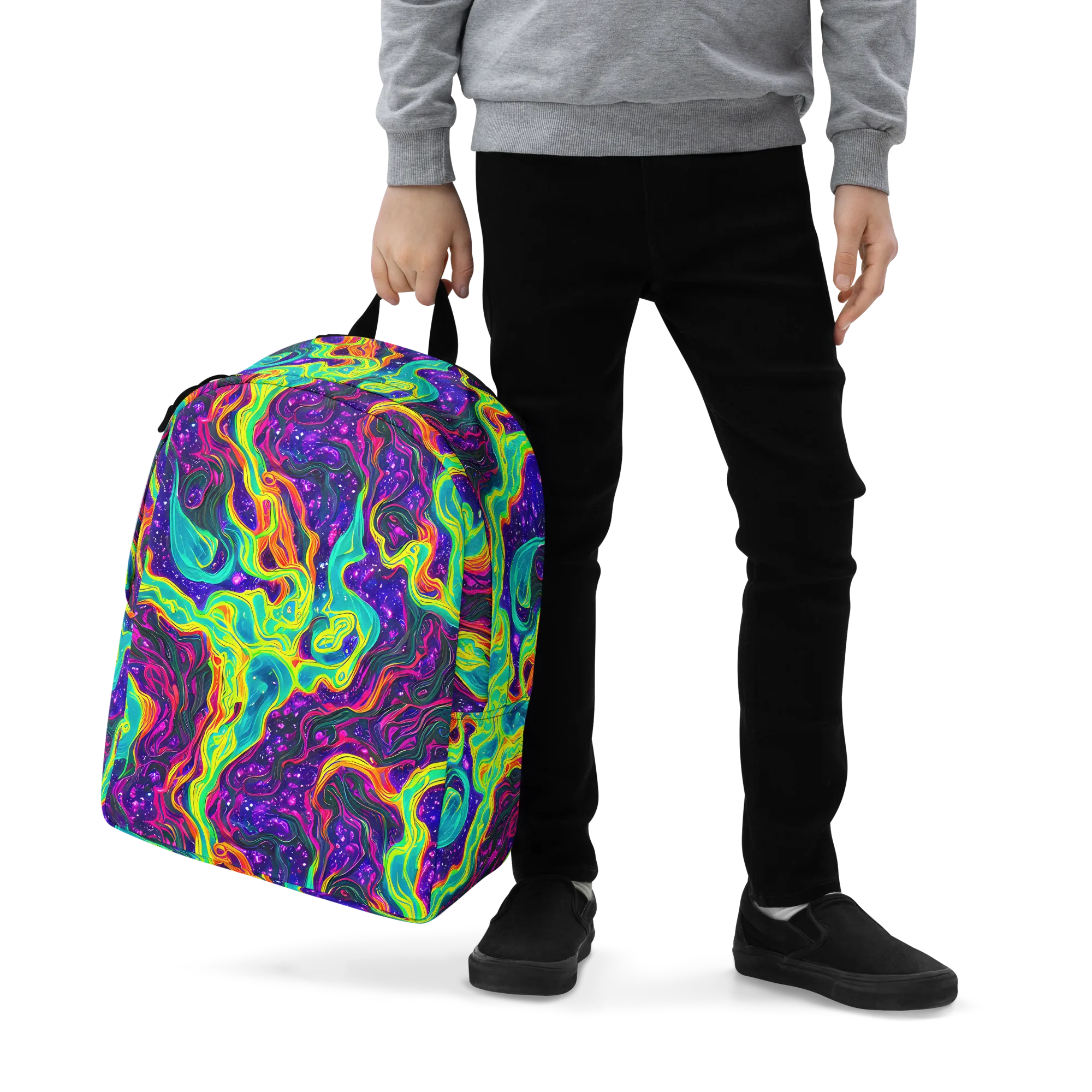 Infinite Ink on Minimalist Backpack — Zoomed-in
