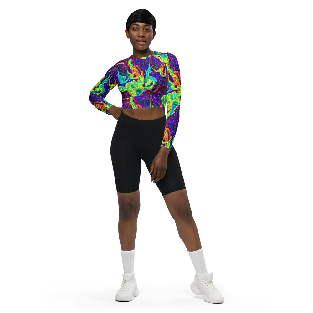Infinite Ink on Long Sleeve Crop Top — Front