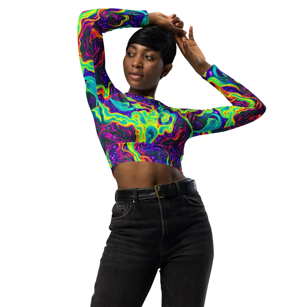 Infinite Ink on Long Sleeve Crop Top — Front