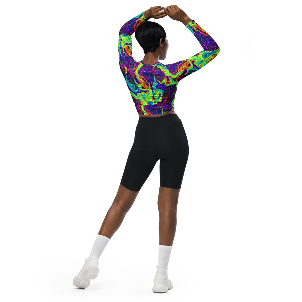 Infinite Ink on Long Sleeve Crop Top — Back