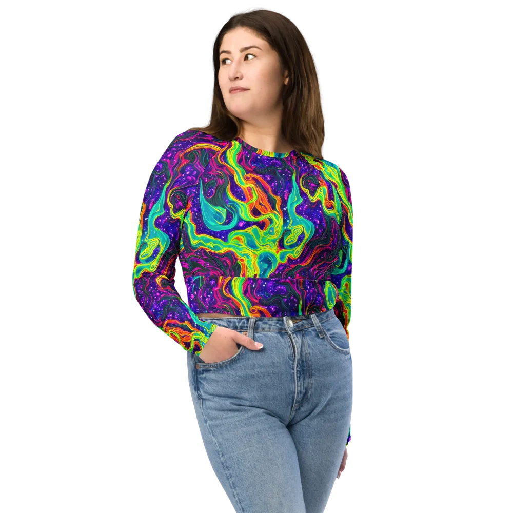 Infinite Ink on Long Sleeve Crop Top — Front