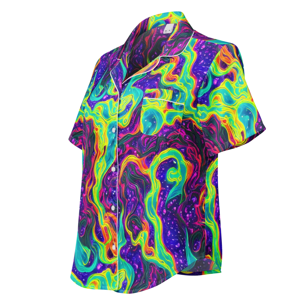 Infinite Ink on Women's Short Sleeve Pajama Top — Left Front