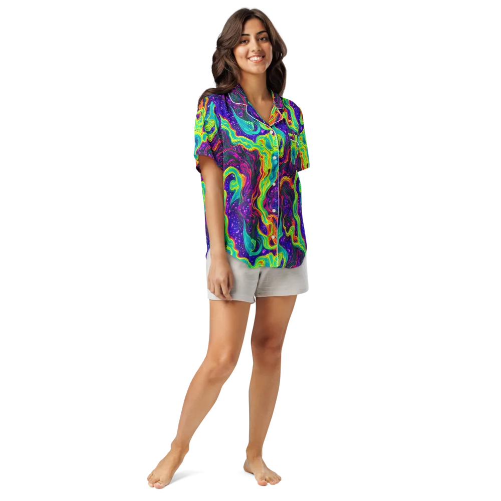 Infinite Ink on Women's Short Sleeve Pajama Top — Front