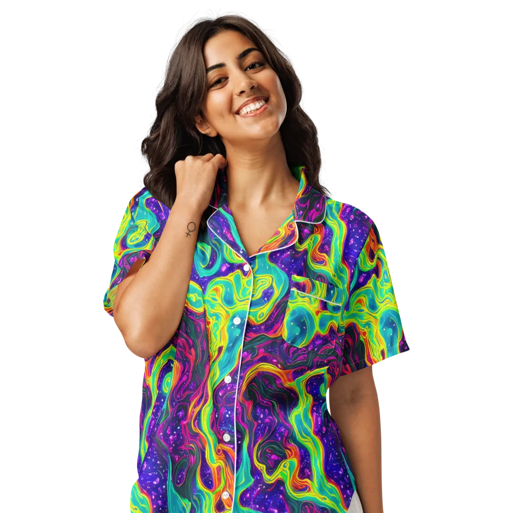 Infinite Ink on Women's Short Sleeve Pajama Top — Front