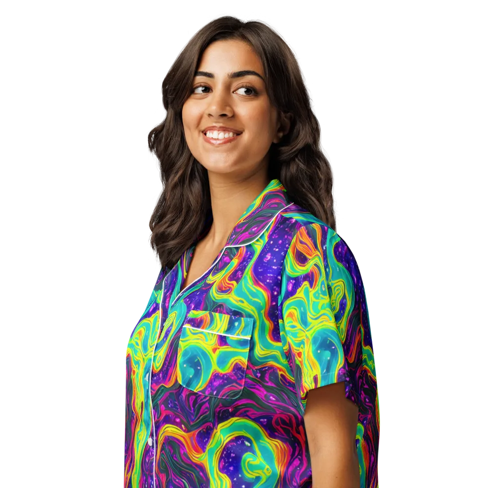 Infinite Ink on Women's Short Sleeve Pajama Top — Left Front