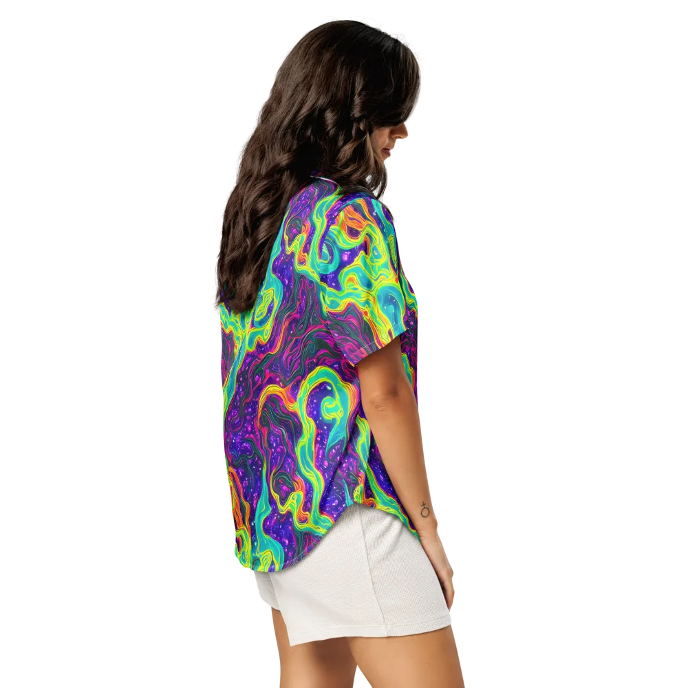 Infinite Ink on Women's Short Sleeve Pajama Top — Right Back