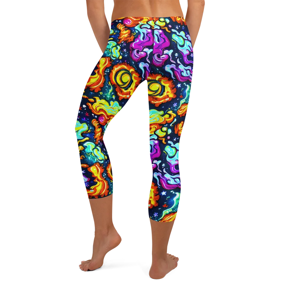 The Neon Dream on Capri Leggings — Back