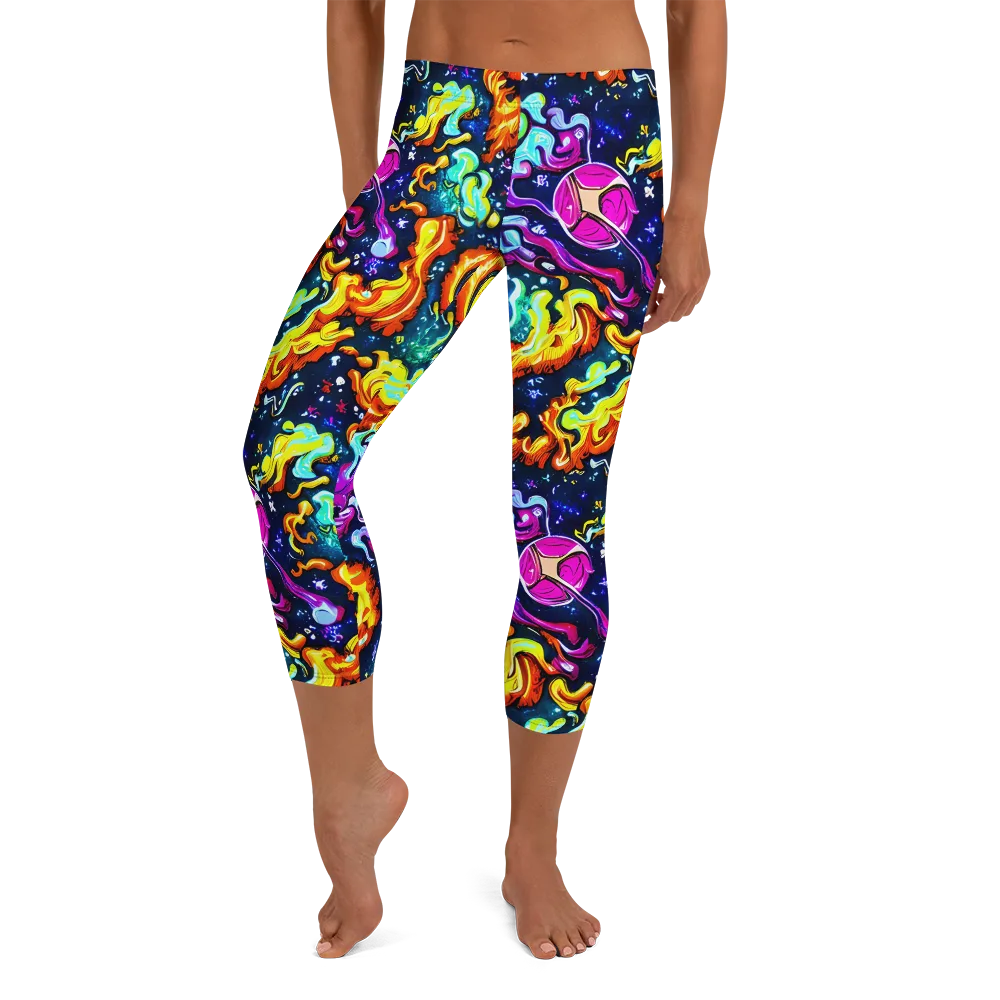 The Neon Dream on Capri Leggings — Front