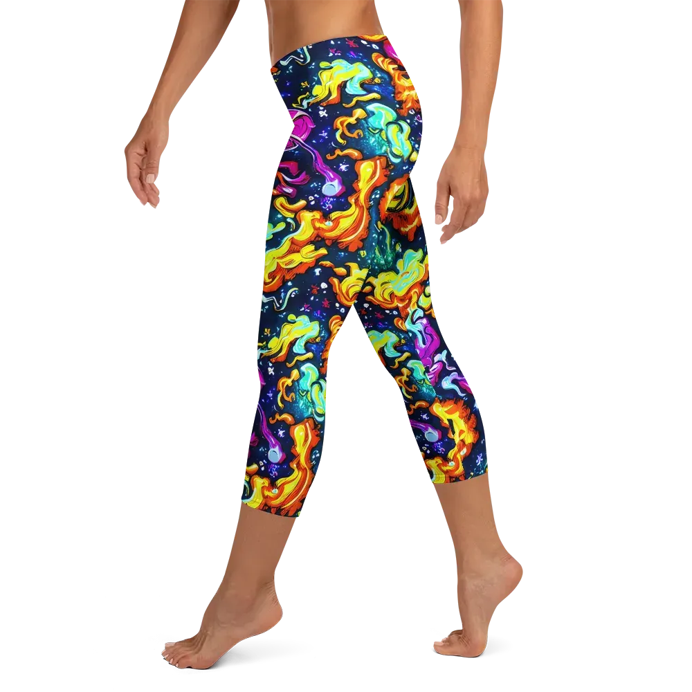 The Neon Dream on Capri Leggings — Left