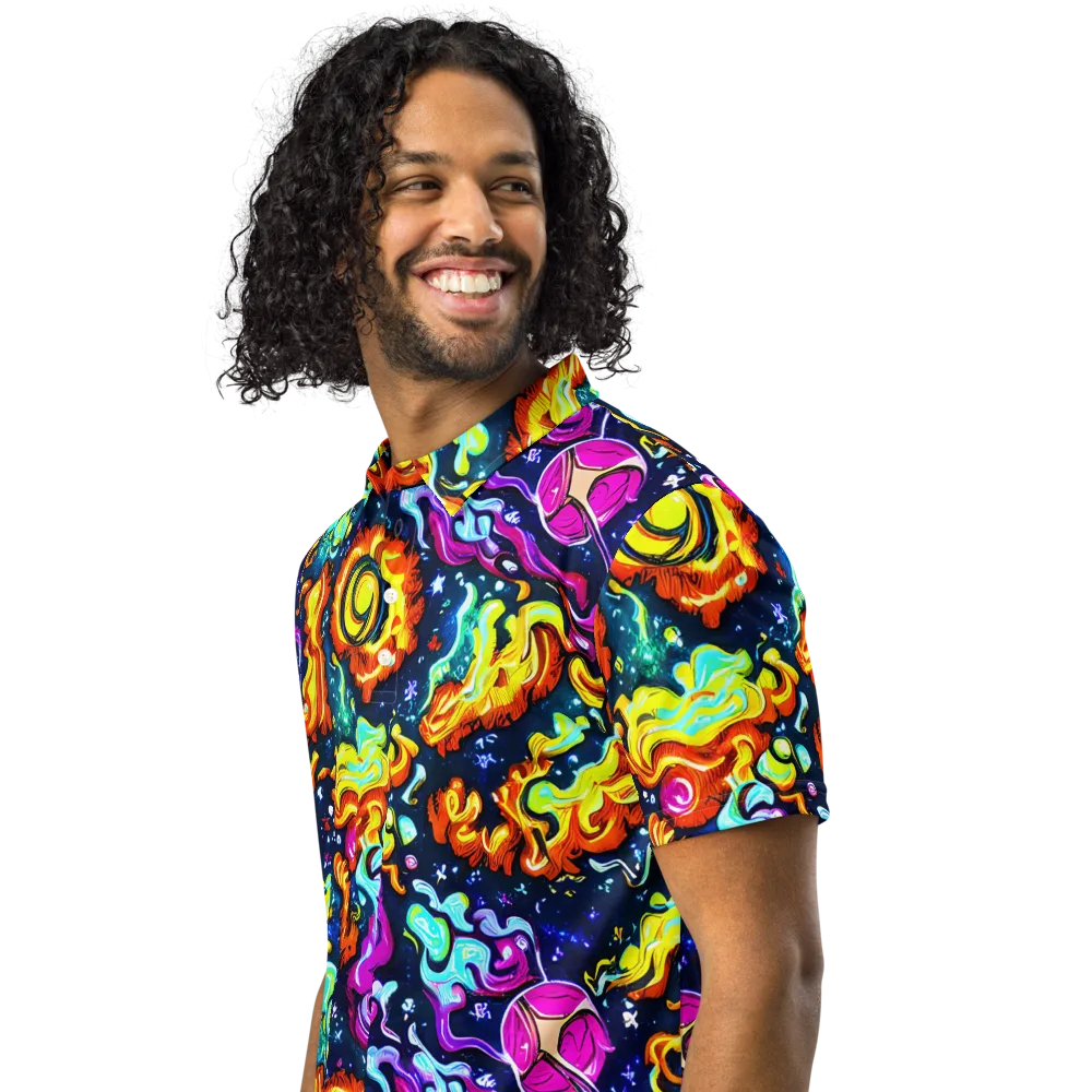 The Neon Dream on Men's Slim Fit Polo Shirt — Left Front