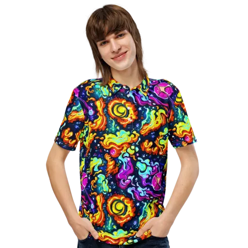 The Neon Dream on a Men's Slim Fit Polo Shirt