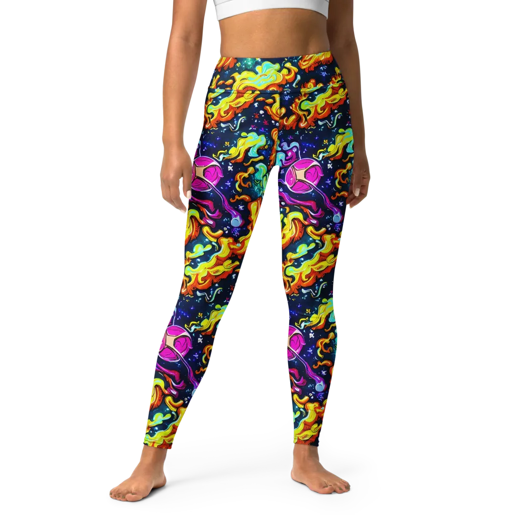 The Neon Dream on Yoga Leggings — Front