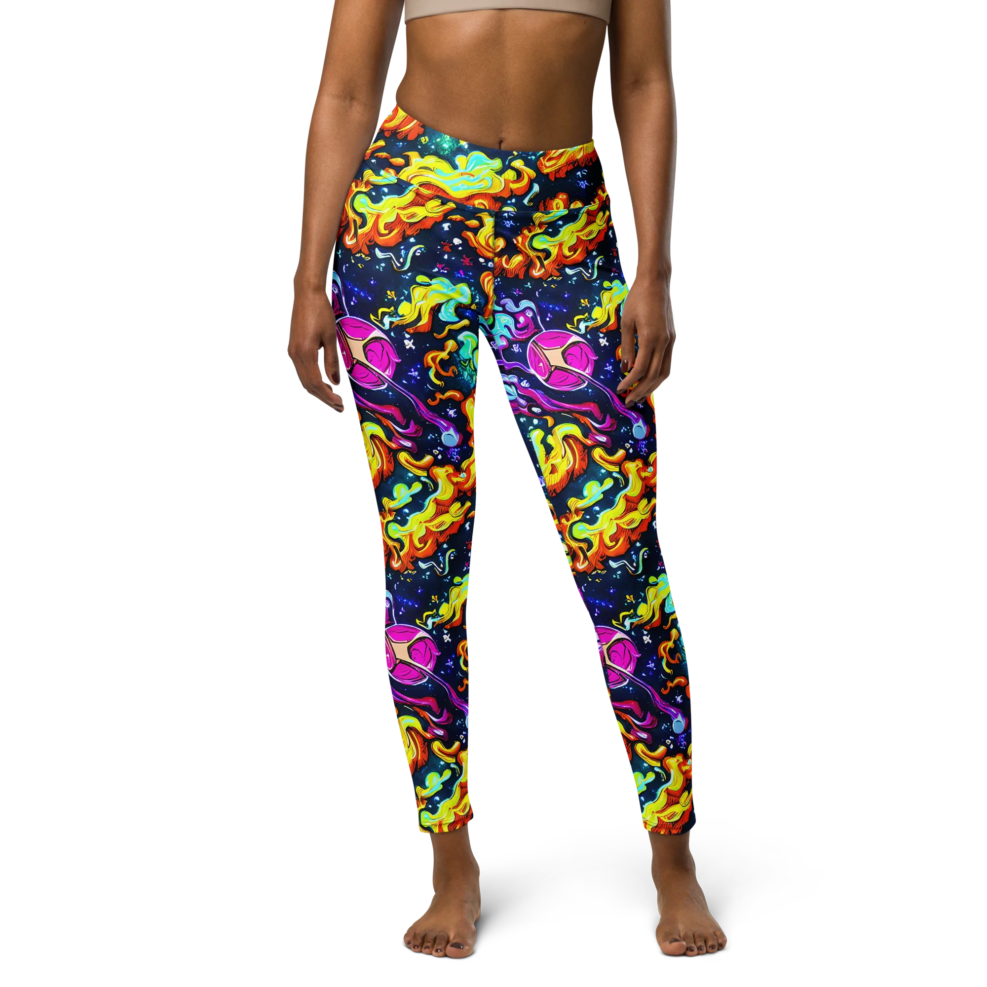 The Neon Dream on Yoga Leggings — Front